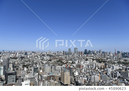 Tokyo cityscape in Japan Tokyo Tower, Tokyo Sky Tree, Roppongi Hills, Sunshine City, etc Tokyo cityscape in Japan Tokyo Tower, Tokyo Sky Tree, Roppongi Hills, Sunshine City, etc 45890623