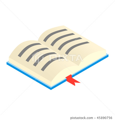 Open textbook isometric 3d icon Open textbook isometric 3d icon 45890756