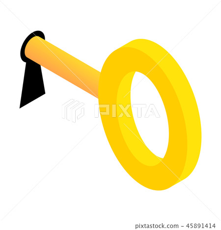 Key in keyhole isometric 3d icon - Stock Illustration [45891414] - PIXTA