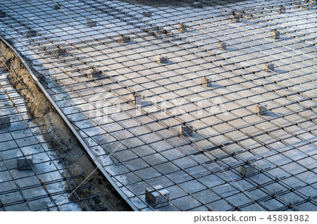 Floor rebar construction on bridge a 45891982