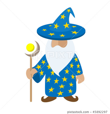 图库插图: old wizard cartoon character