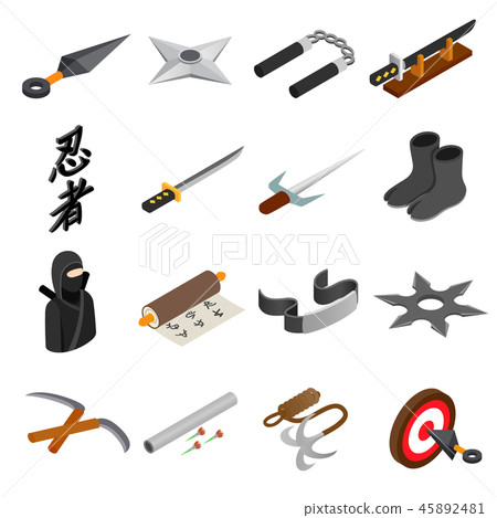 Ninja isometric 3d icon Ninja isometric 3d icon 45892481