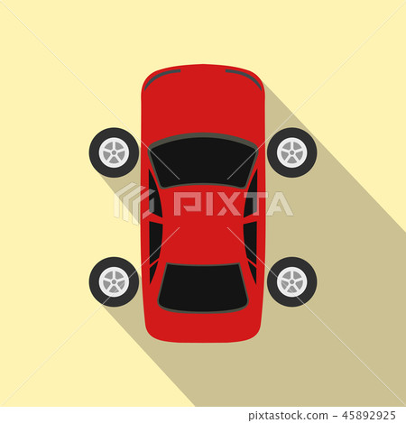 Repair car wheel flat icon with shadow Repair car wheel flat icon with shadow 45892925