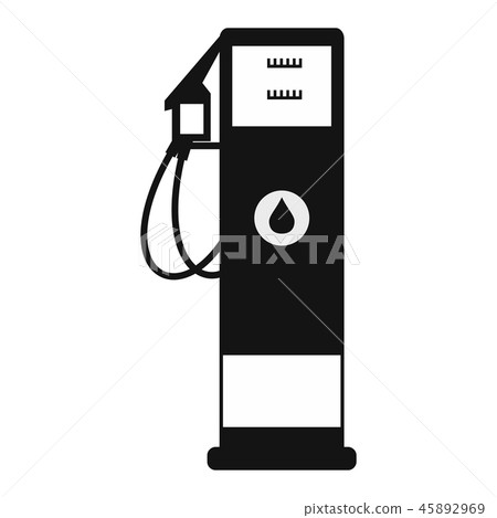 Black gasoline petrol flat icon 45892969