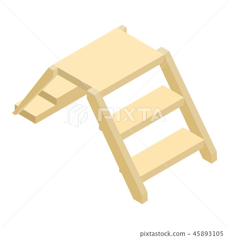 Wooden ladder isometric 3d icon 45893105