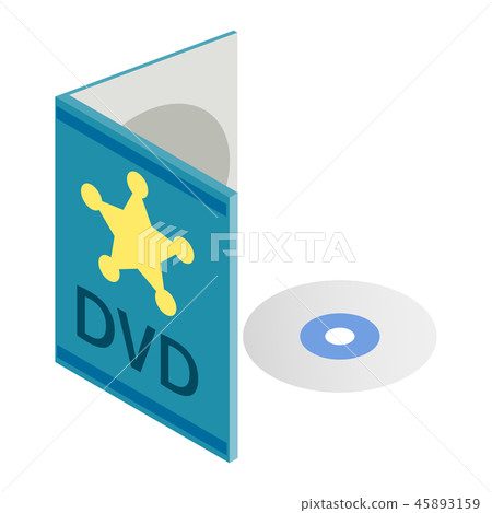 DVD disk with box isometric 3d icon DVD disk with box isometric 3d icon 45893159