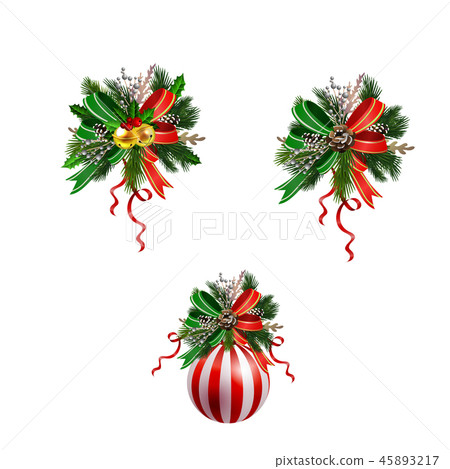 Christmas festive decoration from christmas tree branches Christmas festive decoration from christmas tree branches 45893217