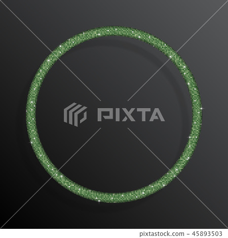 Circle Frame Green Sequins Glitter, Sparkle, Dot. 45893503