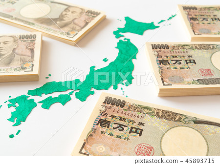 Japan map Map 10,000 yen bill bill bundle donation support contribution contribution hometown tax payment bill Japan map Map 10,000 yen bill bill bundle donation support contribution contribution hometown tax payment bill 45893715