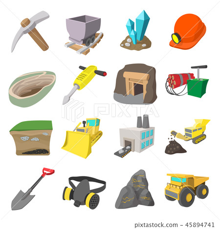 Mining icons cartoon set  45894741