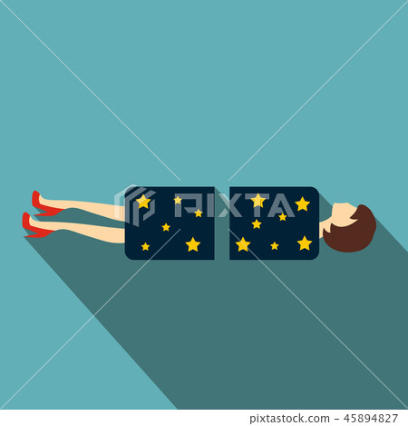 Magician sawing box with a woman flat Magician sawing box with a woman flat 45894827