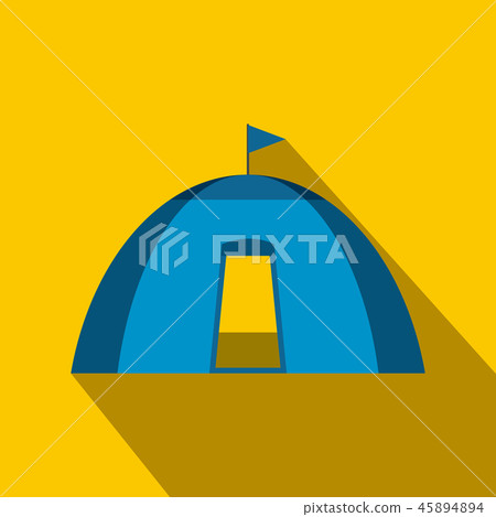 Blue dome tent flat icon 45894894