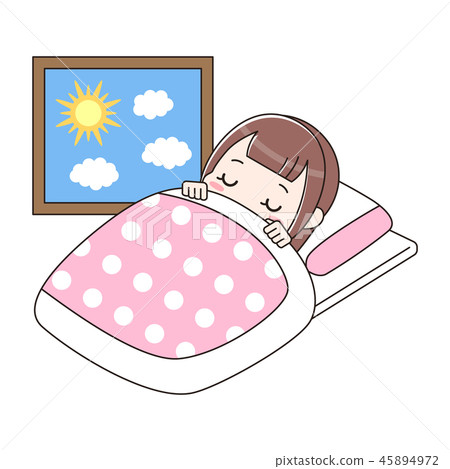 Girls Taking A Nap Stock Illustration 45894972 Pixta