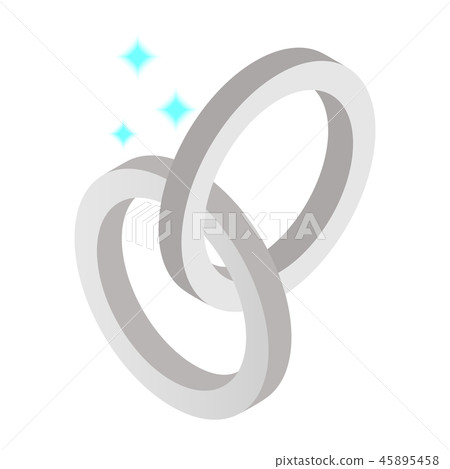 Silver metal rings isometric 3d icon  45895458