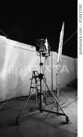 Black and white images of big studio LED light Black and white images of big studio LED light 45895590