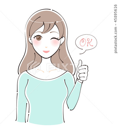 Thumbs Up Women's Illustration Set (OK) 45895616