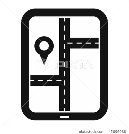 Smartphone navigation black simple icon 45896088