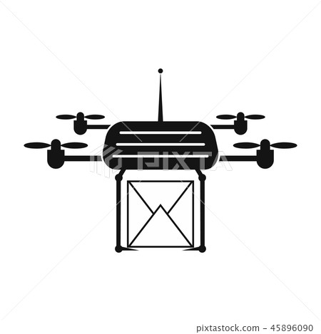 Quadcopter black simple icon 45896090
