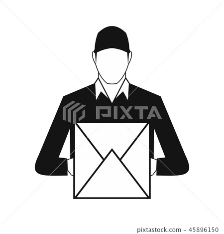 Delivery man holding cardboard box 45896150