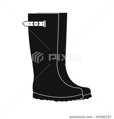 Rubber boots black simple icon Rubber boots black simple icon 45896207