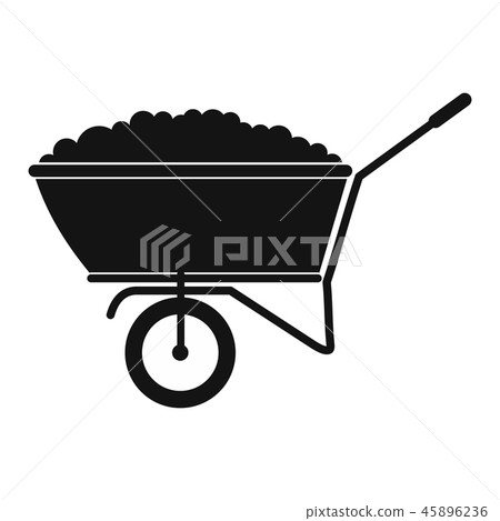 A wheelbarrow full of turf black simple icon A wheelbarrow full of turf black simple icon 45896236