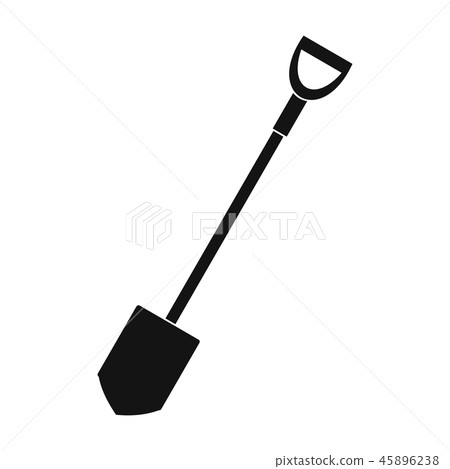 Shovel for working in the garden black simple icon  45896238