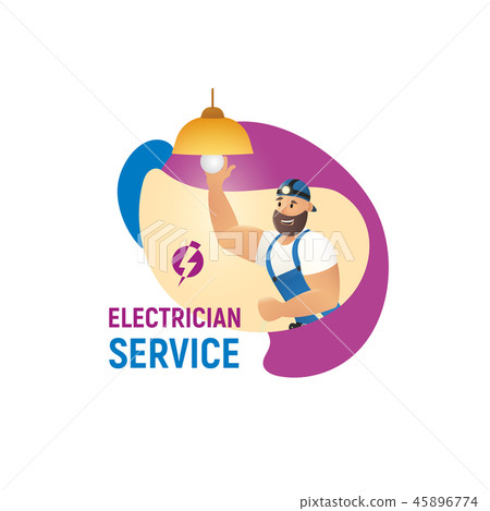 Vector Illustration Concept Electrician Service Vector Illustration Concept Electrician Service 45896774