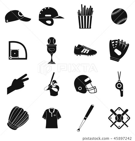 American football black simple icons 45897242