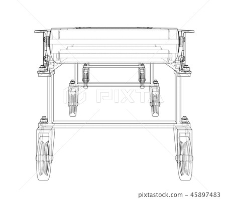 3D outline conveyor belt. Vector rendering of 3d 45897483