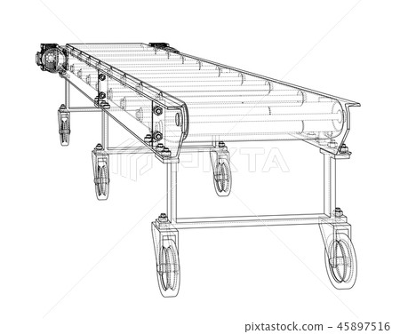 3D outline conveyor belt. Vector rendering of 3d 45897516