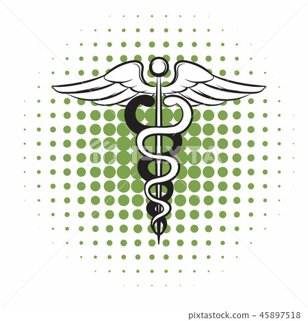 Caduceus medical symbol comics icon 45897518