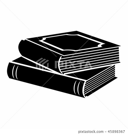 Horizontal stack of two books black simple icon Horizontal stack of two books black simple icon 45898367