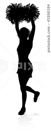 Cheerleader Pom Poms Silhouette 45898384