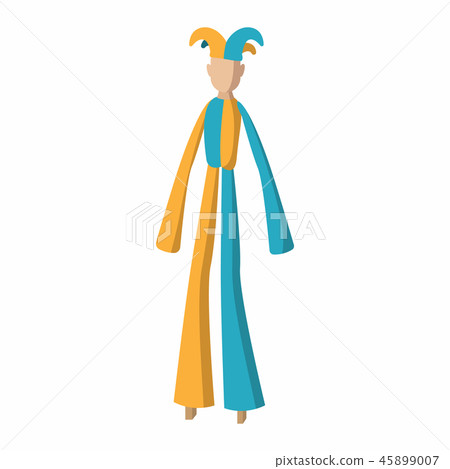 Clown on stilts cartoon 45899007