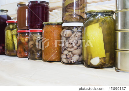 Storage shelves in pantry with homemade 45899187