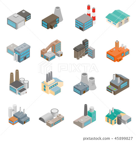 Industrial building factory icons 45899827