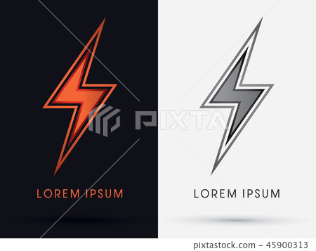 Thunder icon graphic vector Thunder icon graphic vector 45900313