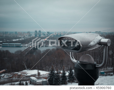 binoculars at city hills for great cityscape scene 45900760