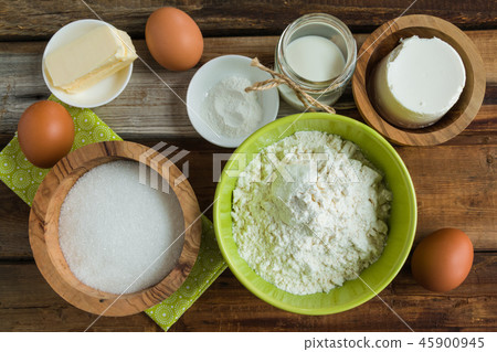 Ingredients for sweet dough 45900945