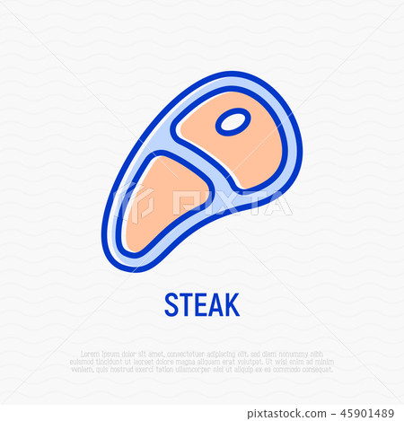 Steak thin line icon. Modern vector illustration Steak thin line icon. Modern vector illustration 45901489