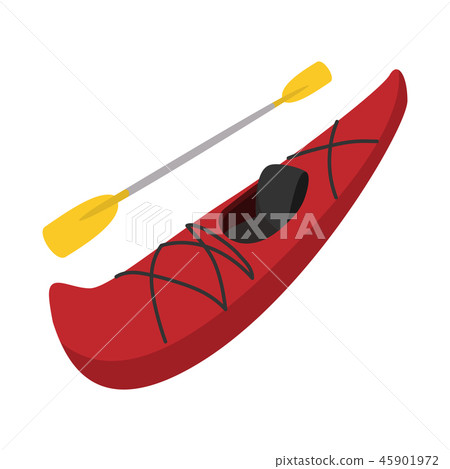 Rubber boat with oar cartoon Rubber boat with oar cartoon 45901972