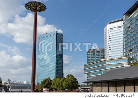 Osaka. Business park buildings as seen from Osaka Castle Park Square. 45902154