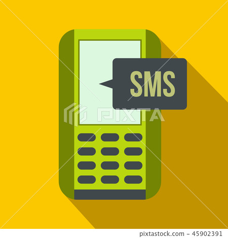 Mobile phone with sms message symbol flat icon 45902391