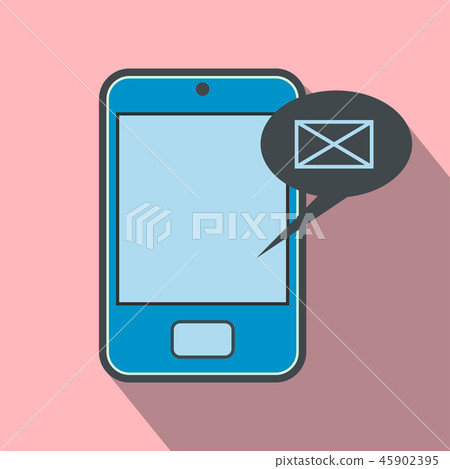 Smartphone with message bubble flat icon 45902395