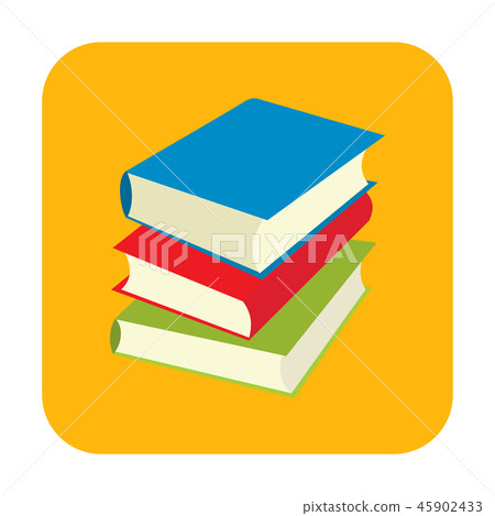 Horizontal stack of colored books flat icon - Stock Illustration ...