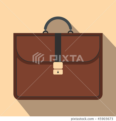 Brown business briefcase flat icon Brown business briefcase flat icon 45903673