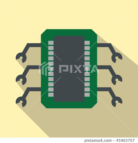 Microchip flat icon Microchip flat icon 45903707