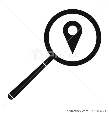 Magnifying glass with a map mark 45903721