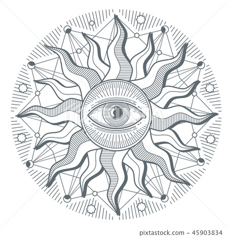 All seeing eye illuminati new world order vector freemasonry sign 45903834