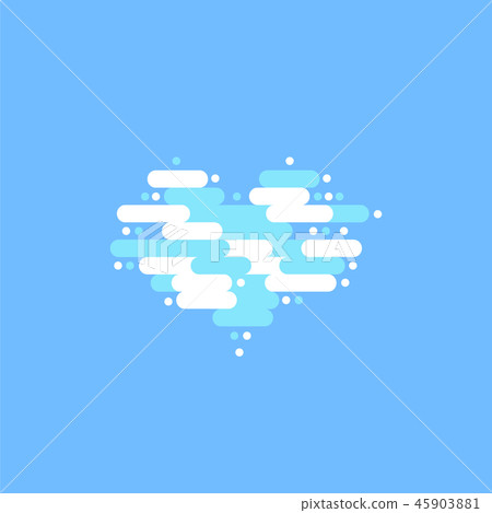 Blue sky with white clouds in the shape of a heart - Stock Illustration ...